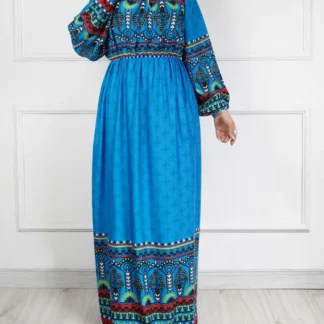 پیراهن ساحلی حاشیه دار بلند شماره 2