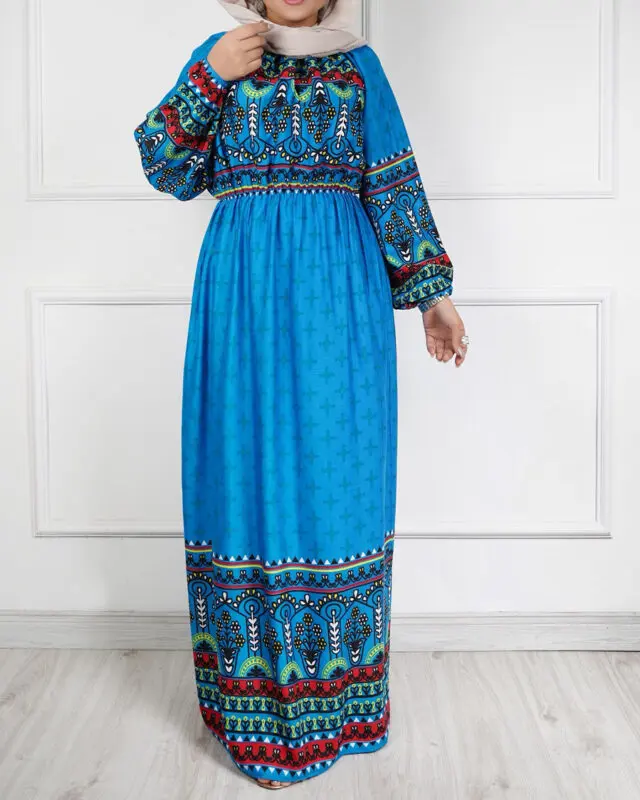 پیراهن ساحلی حاشیه دار بلند شماره 2