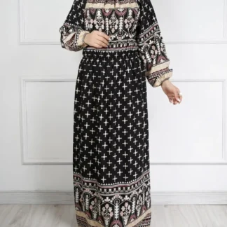 پیراهن ساحلی حاشیه دار بلند